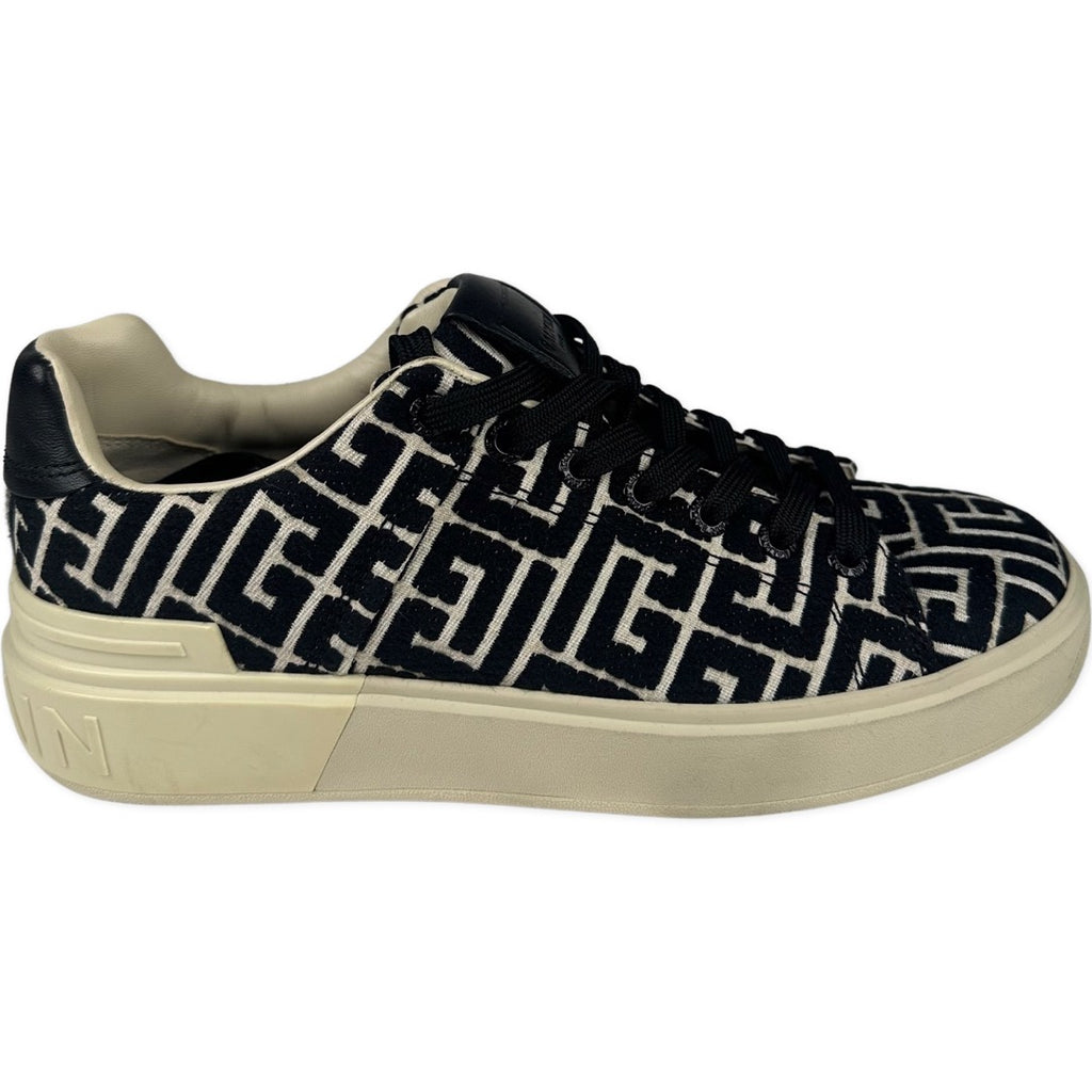 Balmain Monogram Jacquard B-Court Sneakers Size 38EU