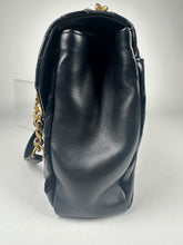 Load image into Gallery viewer, Saint Laurent Leather and Suede Matelasse Chevron Monogram Large College Satchel Black