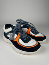 Load image into Gallery viewer, Chanel Classic Trainers Blue Grey White Orange Size 35.5EU