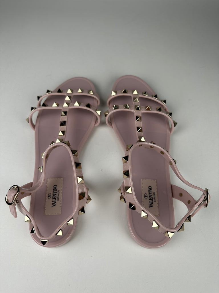 Valentino Garavani Rockstud Flat Rubber Sandals size 39EU