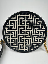 Load image into Gallery viewer, Balmain 1945 Disco Monogram Jacquard Round Bag Black White