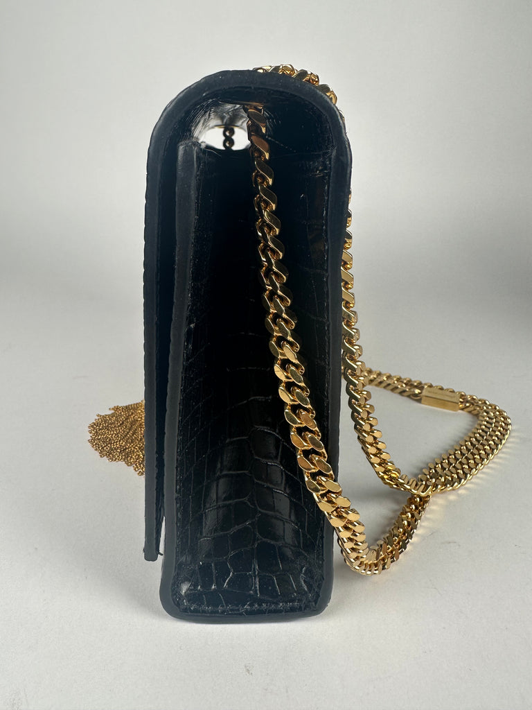Saint Laurent Black Calfskin Classic Monogram Kate Tassel Medium