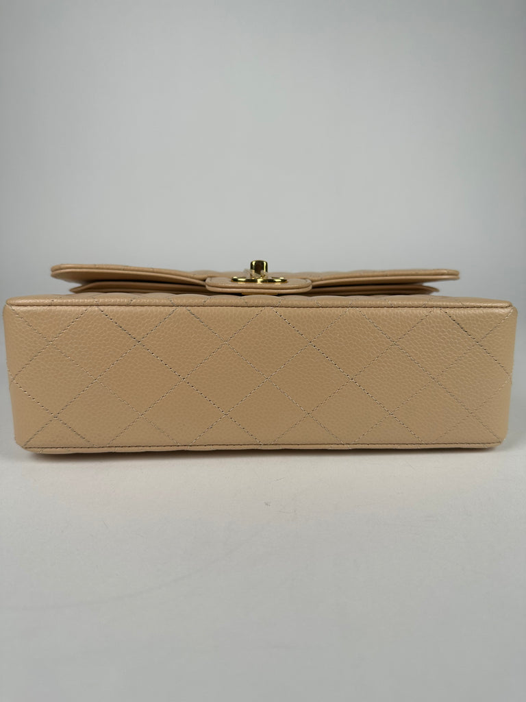 Chanel Caviar Quilted Small Double Flap Beige Clair
