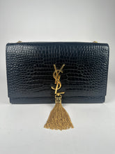 Load image into Gallery viewer, Saint Laurent Black Calfskin Classic Monogram Kate Tassel Medium