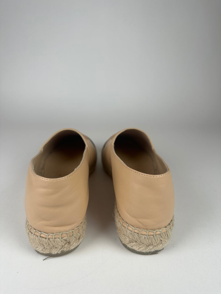 Chanel Lambskin CC Espadrilles Black/Beige 39EU