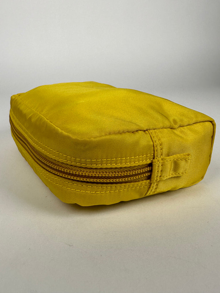 Prada Nylon Tessuto Cosmetic Pouch Pineapple Yellow