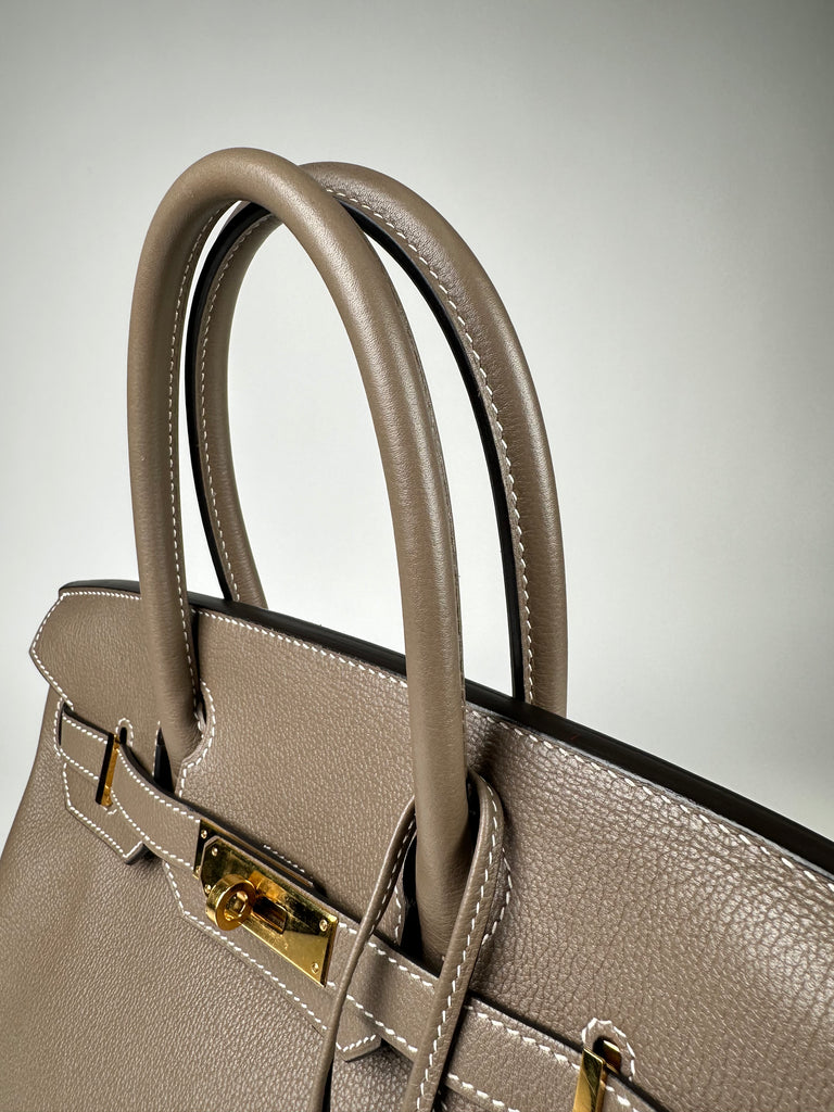 Hermes Birkin 30 Evercolor Leather Etoupe GHW