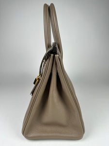 Hermes Birkin 30 Evercolor Leather Etoupe GHW