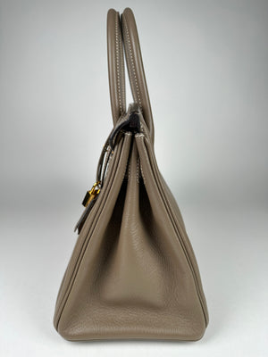 Hermes Birkin 30 Evercolor Leather Etoupe GHW