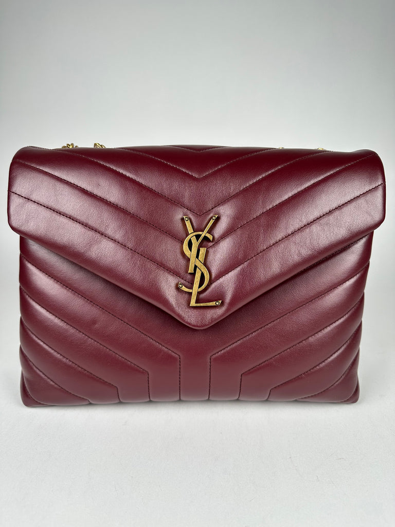 Saint Laurent Medium LouLou Matelasse Burgundy