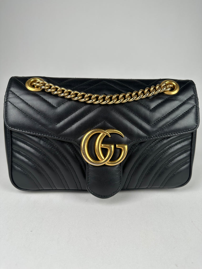 Gucci Marmont Small Shoulder Bag Calfskin Black