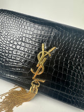 Load image into Gallery viewer, Saint Laurent Black Calfskin Classic Monogram Kate Tassel Medium