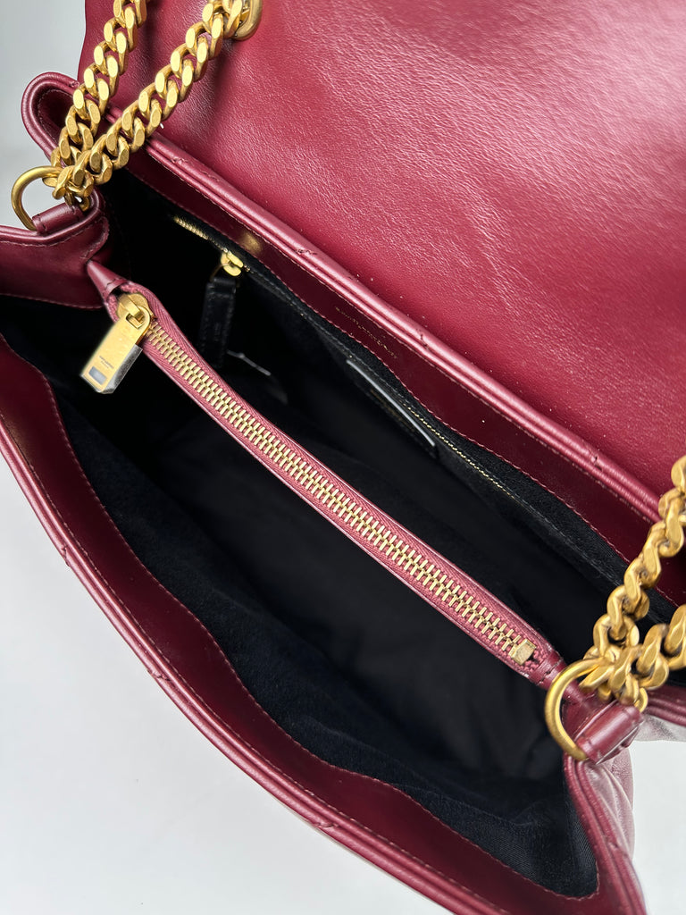 Saint Laurent Medium LouLou Matelasse Burgundy