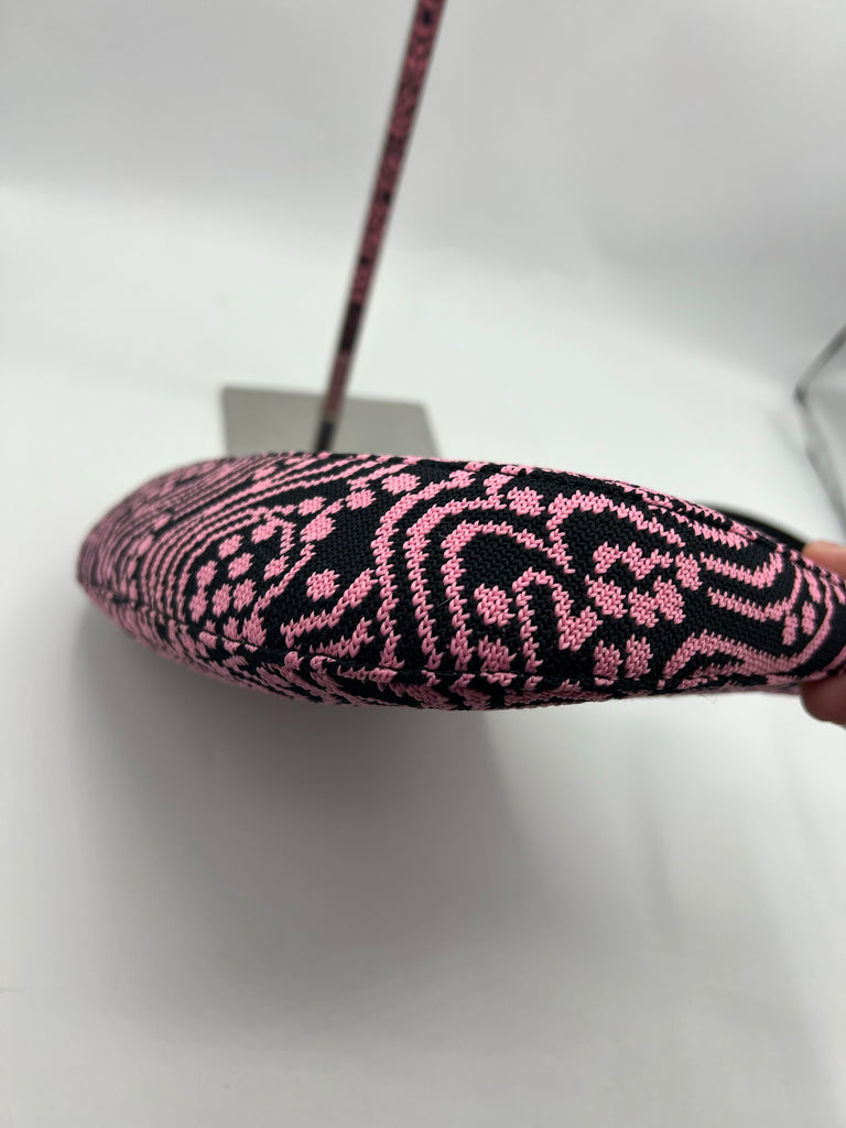 Prada Jacquard Knit and Leather Cleo Shoulder Bag Pink/Black