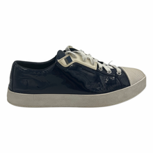 Load image into Gallery viewer, Prada Navy Patent Logo White Toe Cap Sneakers Size 40 EU