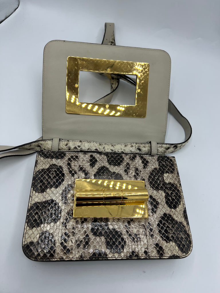 Tom Ford Natalia Snakeskin Medium Shoulder Bag Natural