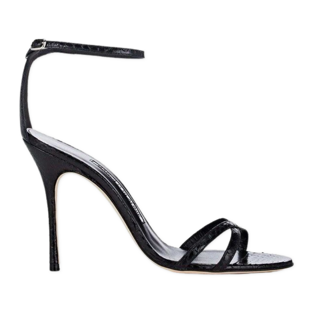 Manolo Blahnik Paloma 105 Black Snakeskin Size 38EU – Sacdelux display picture 1