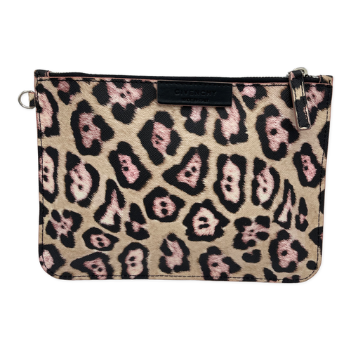Givenchy Leopard Print Pouch Beige/Pink/Black