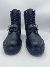 Load image into Gallery viewer, Jimmy Choo Cora Flat Ankle Boots Black Crystal Accents 38.5EU