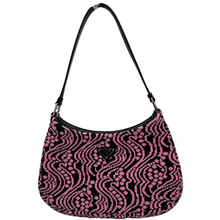 Load image into Gallery viewer, Prada Jacquard Knit and Leather Cleo Shoulder Bag Pink/Black