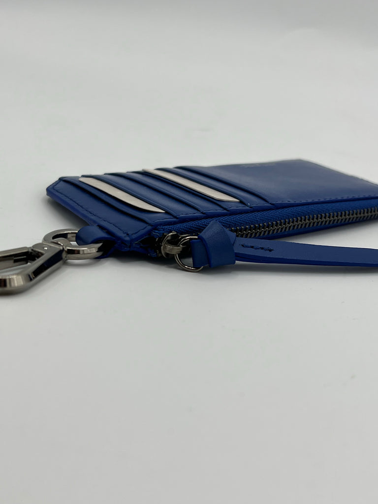 Jimmy Choo/ Eric Haze Graffiti Logo Lise Card Holder with Key clip Blue