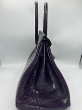 Load image into Gallery viewer, Hermes Matte Alligator Birkin 35 Amethyst Purple PHW