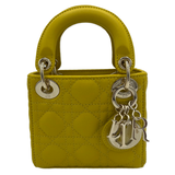 Dior Lambskin Cannage Micro Lady Dior Mustard Yellow