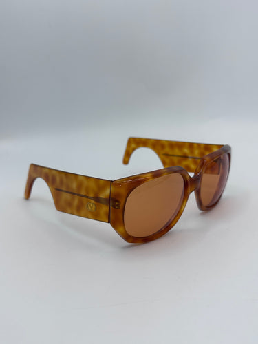 Valentino Vintage 543 Mask Style Sunglasses Tortoise Brown