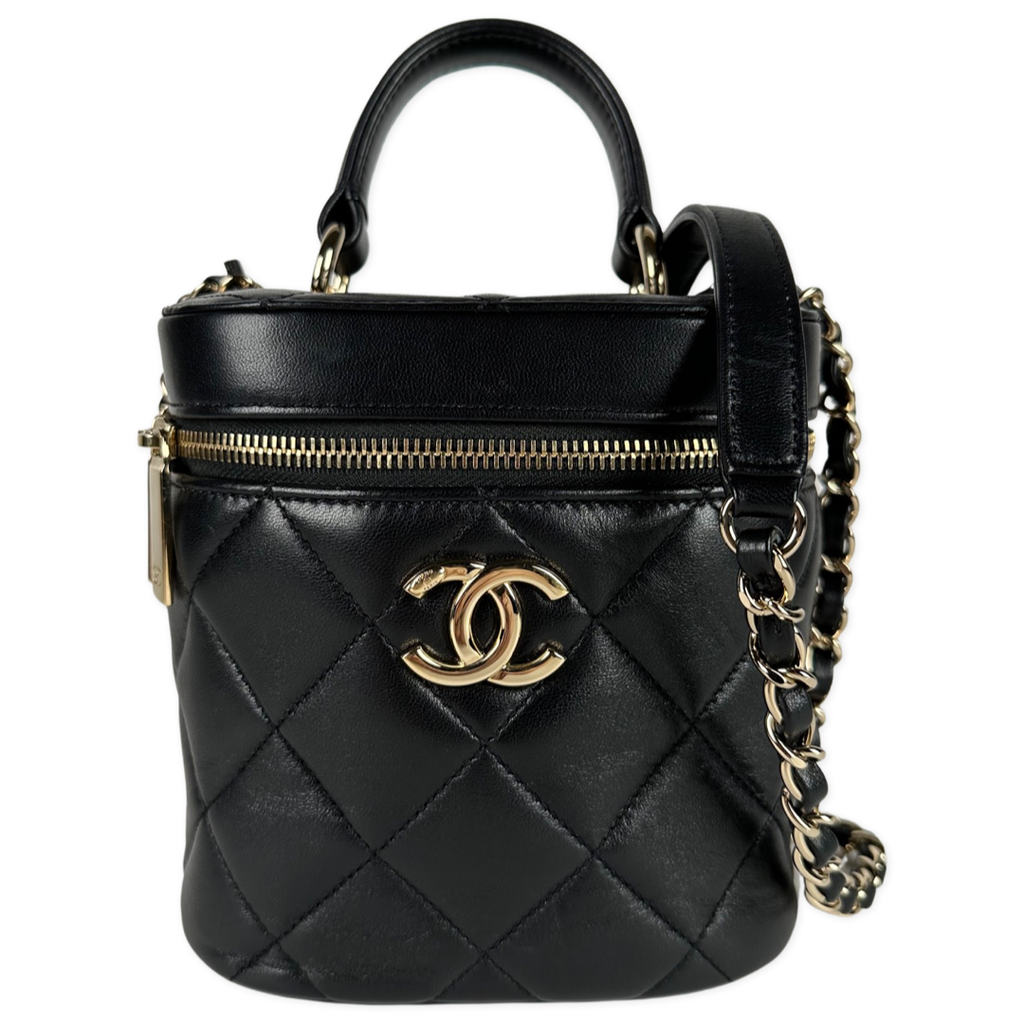 Chanel Lambskin Quilted Trendy CC Vanity Case Black – Sacdelux
