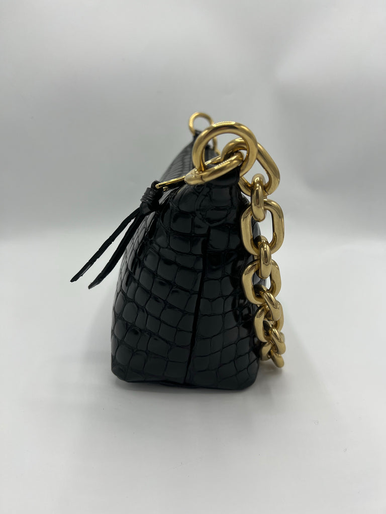 Miu Miu Miu Spirit croco-print leather bag black