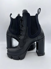 Load image into Gallery viewer, Prada Calfskin Neoprene Heeled Boots Size 36EU Black