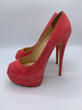 Load image into Gallery viewer, Giuseppe Zanotti Pink Pump Platform Suede Peep-toes size 38EU