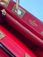 Load image into Gallery viewer, Valentino Garavani Small Rockstud Alcove Grainy Calfskin Red/Rouge Pur