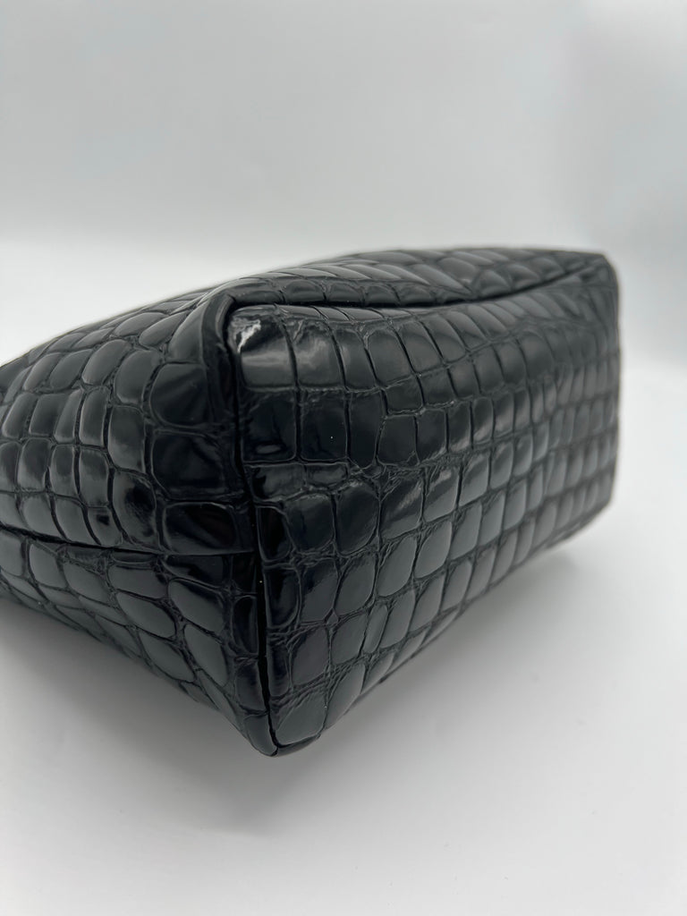 Miu Miu Miu Spirit croco-print leather bag black