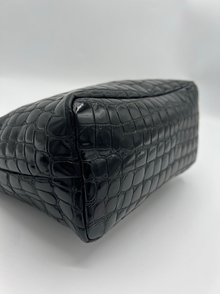 Miu Miu Miu Spirit croco-print leather bag black