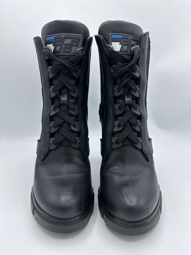 Prada Calfskin Neoprene Heeled Boots Size 36EU Black