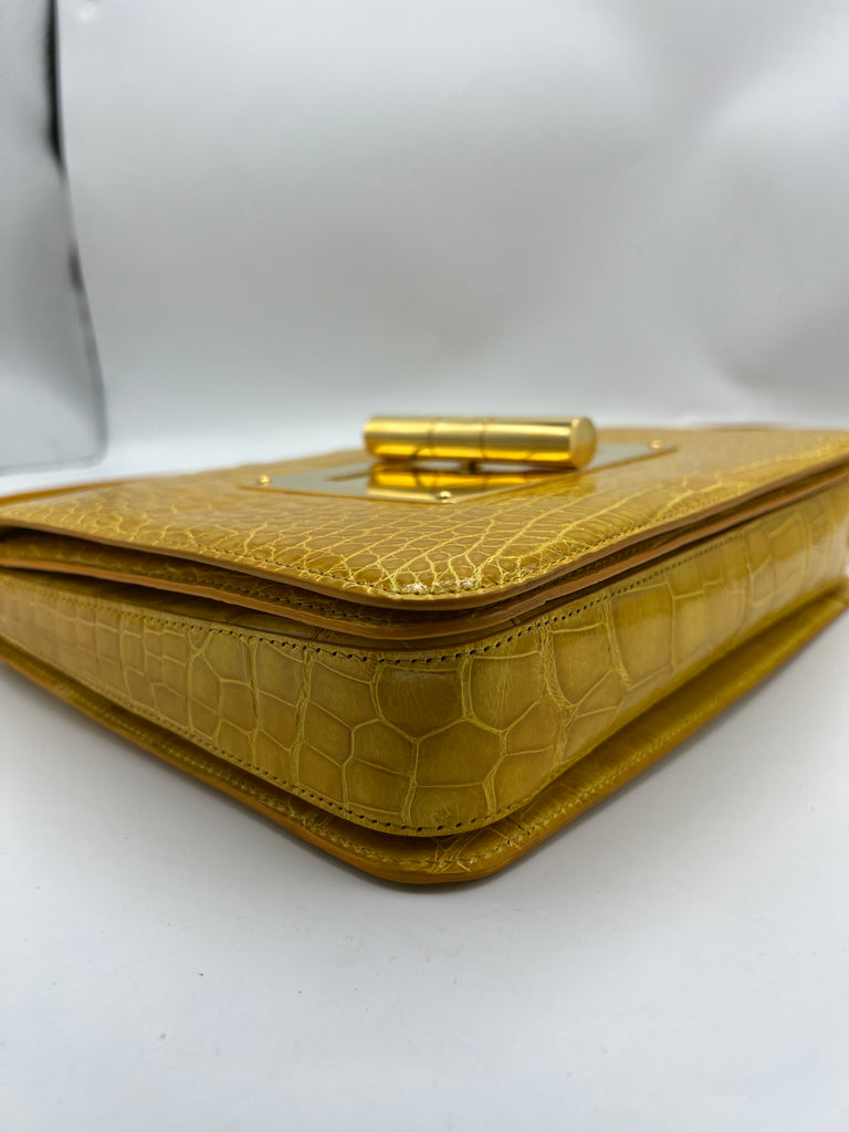 Tom Ford Natalia Large Alligator Yellow