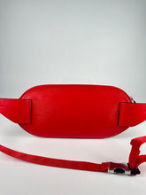 A LIMITED EDITION RED & WHITE EPI LEATHER BUMBAG WITH SILVER