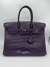 Load image into Gallery viewer, Hermes Matte Alligator Birkin 35 Amethyst Purple PHW