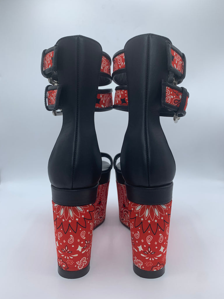 Giuseppe Zanotti Bandanna Wrap Platform Sandals Size 35 EU