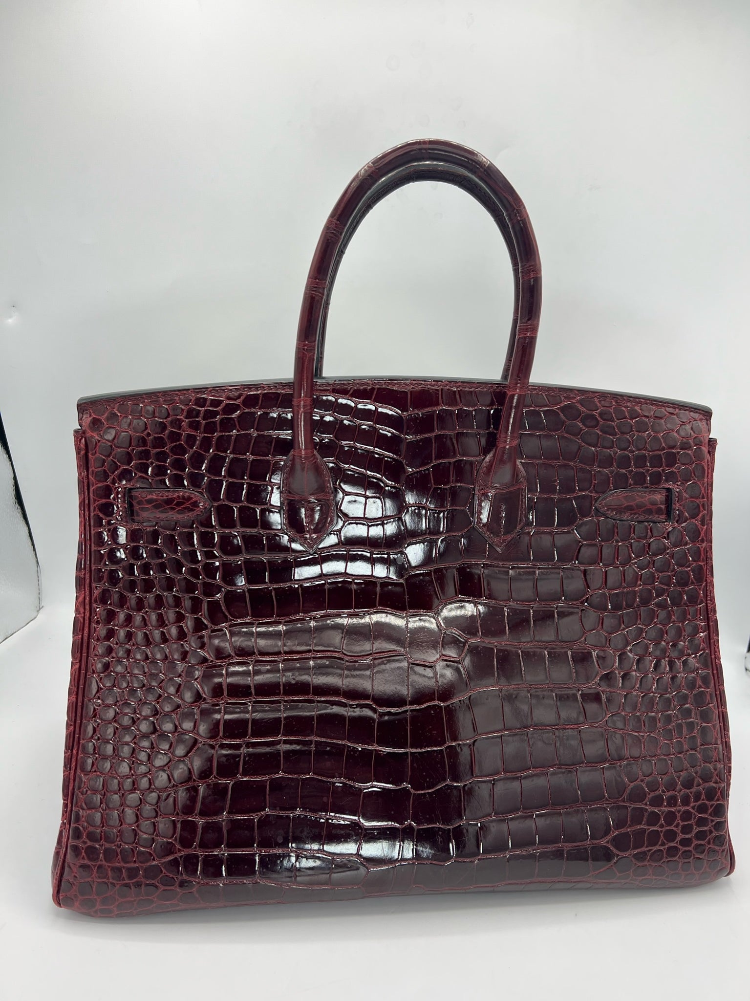 Hermes Shiny Porosus Crocodile Birkin 35