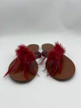 Load image into Gallery viewer, Dior Ethnie Scarlet Feather Accent Thong Sandal size 38