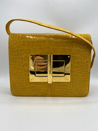 Tom Ford Natalia Large Alligator Yellow