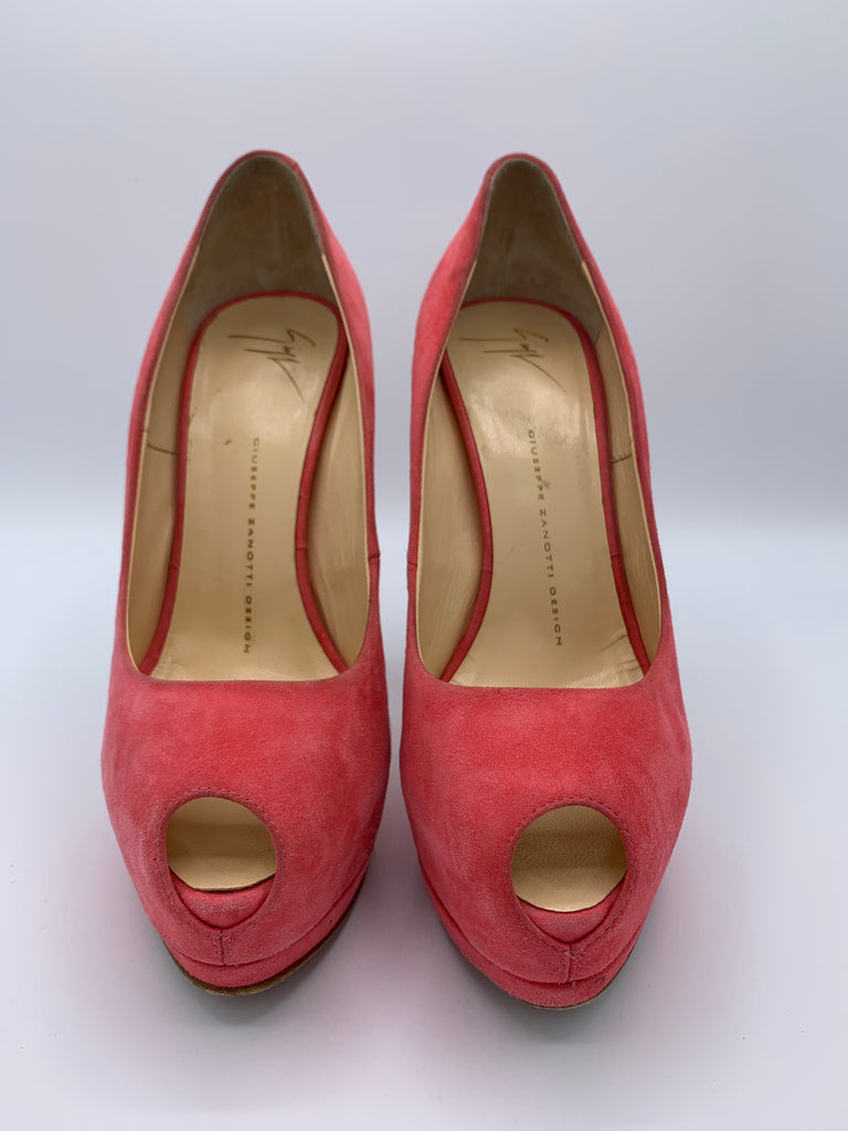 Giuseppe Zanotti Pink Pump Platform Suede Peep-toes size 38EU