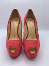 Load image into Gallery viewer, Giuseppe Zanotti Pink Pump Platform Suede Peep-toes size 38EU