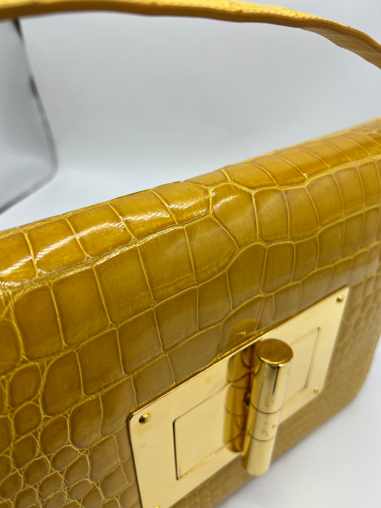 Tom Ford Natalia Large Alligator Yellow