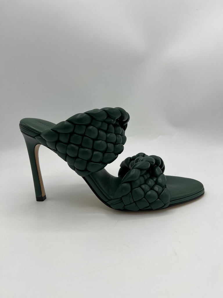 Bottega Veneta Curve Sandal Vert Foncee' size 38EU