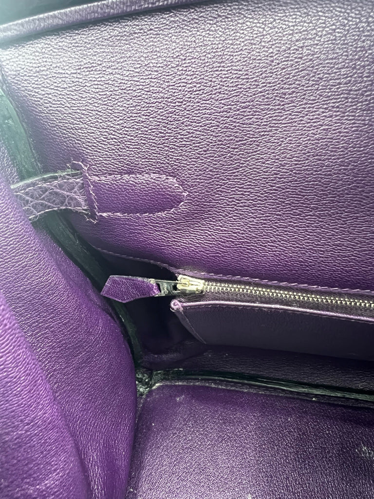 Hermès Birkin Bag 35cm Crocodile Amethyst Porosus Phw