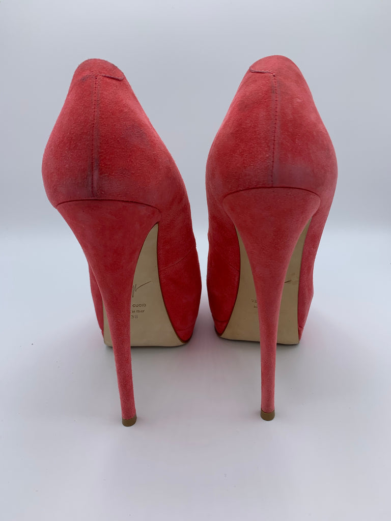 Giuseppe Zanotti Pink Pump Platform Suede Peep-toes size 38EU