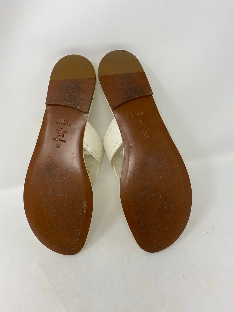 Dior 30 Montaigne Flat Thong Sandal Size 38